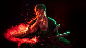 Zoro Roronoa, One Piece, Anime, Ai, Artwork, Digital Art, Dark, Black, , 4K wallpaper