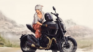 Biker, Bike, Ducati Xdiavel, Ducati, Artist, Artwork, Art, Digital Art, Pixiv, 4K wallpaper