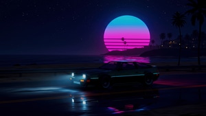 Synthwave, Cars, Night, Ai, Artist, Artwork, Digital Art, 4K wallpaper