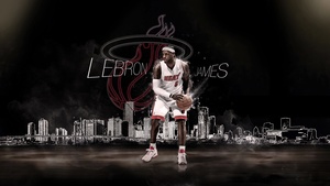 LeBron James, Miami Heat, Dark background, American basketball player, 4K wallpaper