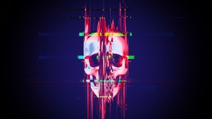 Skull, Glitch, Artist, Artwork, Digital Art, Deviantart, 4K wallpaper