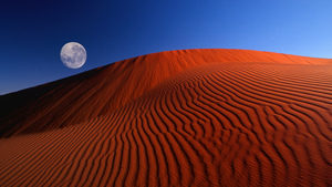 Full moon, Dunes, Windows XP, Desert, 4K wallpaper