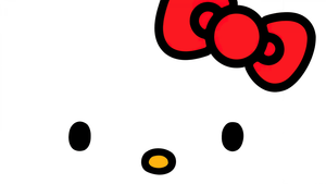 Hello Kitty, White background, Minimalist, 4K wallpaper