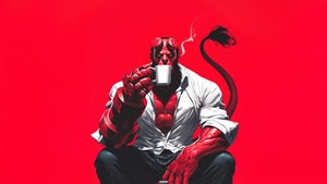 Hellboy, Movies, Superheroes, Artwork, Art, Digital Art, Ai, Red, 4K wallpaper