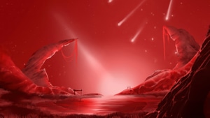 Artist, Artwork, Art, Digital Art, Stars, Red, Artstation, 4K wallpaper