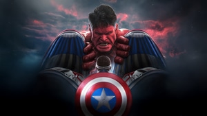 Captain America Brave New World, Superheroes, Artwork, Art, Digital Art, Captain America, Artist, Anthony Mackie, Red Hulk, 4K wallpaper