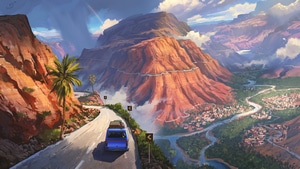 Van, Mountains, Artwork, Art, Digital Art, Artist, Artstation, 4K wallpaper