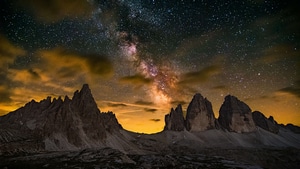 Italy, Nature, Mountains, Snow, Sky, Clouds, Stars, 4K wallpaper
