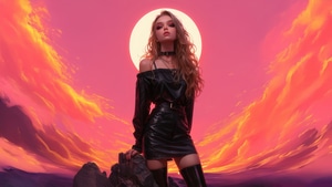 Black Dress, Artist, Artwork, Fantasy Girls, Art, Digital Art, Ai, 4K wallpaper