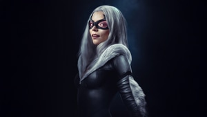 Felicity Jones, Black Cat, Superheroes, Artwork, Art, Digital Art, Ai, 4K wallpaper