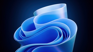Windows 11, Blue abstract, Dark background, 4K wallpaper