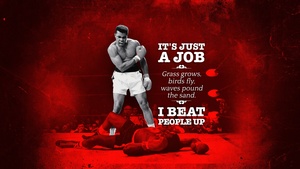 Muhammad Ali, Popular quotes, Boxer, Red background, Boxing, Dark red, 4K wallpaper