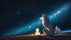 White, Wolf, Space, Artwork, Art, Digital Art, Ai, Artist, 4K wallpaper