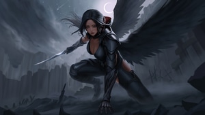 Angel, Anime Girl, Wings, Artist, Artwork, Art, Digital Art, Artstation, 4K wallpaper