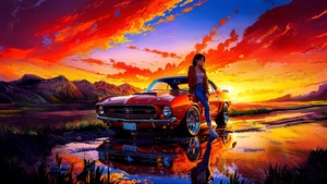Artist, Artwork, Art, Digital Art, Ai, Car, Mountains, 4K wallpaper