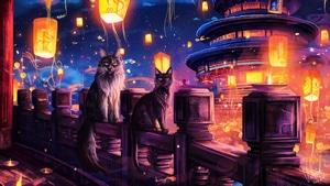 Cats, Dogs, Artist, Artwork, Art, Digital Art, 4K wallpaper