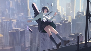 Anime Girl, Rain, Artist, Artwork, Art, Digital Art, 4K wallpaper