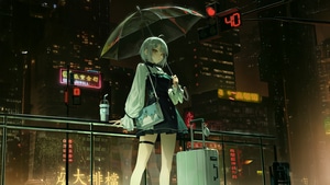 Anime Girl, Rain, Umbrella, Artist, Artwork, Art, Digital Art, Artstation, 4K wallpaper