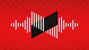 MKBHD, Waves, Red background, Abstract lines, 4K wallpaper
