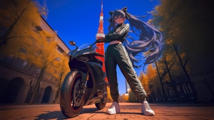 Anime Girl, Biker, Artist, Art, Artwork, Digital Art, Ai, 4K wallpaper