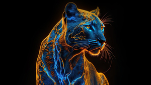 Black Panther, AI art, Dark aesthetic, Black background, 4K wallpaper