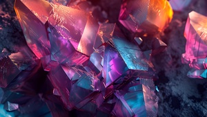 Colorful, Crystals, Abstract background, Sparkling, 4K wallpaper