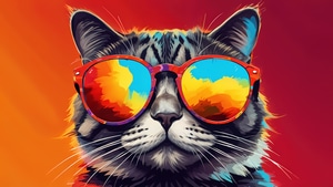Artist, Artwork, Art, Digital Art, Ai, Cat, 4K wallpaper