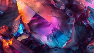 Sparkling, Crystals, Aesthetic, AI art, 4K wallpaper