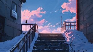 Cat, Snow, Artist, Artwork, Art, Digital Art, Clouds, Ai, Deviantart, 4K wallpaper