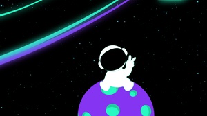 Cute astronaut, Illustration, Outer space, Black background, AMOLED, 4K wallpaper