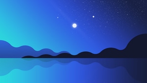 Artist, Artwork, Art, Digital Art, Ai, Lake, Blue, Sky, Star, Moon, 4K wallpaper