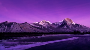 Mountains, Mountain, Snow, Sky, Lake, River, Nature, 4K wallpaper