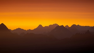 Sun, Sunset, Mountains, Mountain, Nature, 4K wallpaper