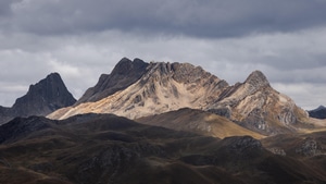 Sun, Mountains, Clouds, Sky, Cordillera Huayhuash, Nature, 4K wallpaper
