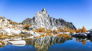 Mountains, Snow, Mountain, Lake, River, Nature, 4K wallpaper