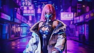 Cyberpunk, Mask, Artist, Artwork, Digital Art, Art, Scifi, Anime Girl, 4K wallpaper