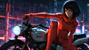 Artist, Artwork, Art, Digital Art, Ai, Cyberpunk, Biker, Deviantart, 4K wallpaper