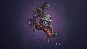 Rocket Raccoon, Superheroes, Artist, Digital Art, Deviantart, , 4K wallpaper