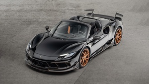 Ferrari 296 GTS, Mansory, Convertible, Black cars, 4K wallpaper