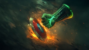 Captain America, Hulk, Superheroes, Artwork, Digital Art, Ai, Shield, 4K wallpaper