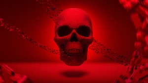 LEGO, Skull, Red background, Ultrawide, 4K wallpaper