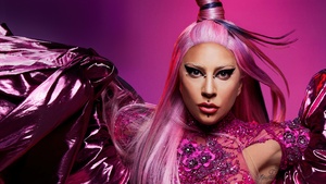 Lady Gaga, Pink background, Artwork, 4K wallpaper