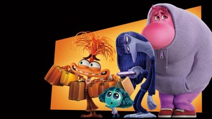 Embarrassment, Envy, Anxiety (Inside Out), Inside Out 2, Pixar movies, Black background, 4K wallpaper