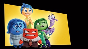 Inside Out 2, Black background, Joy (Inside Out), Sadness (Inside Out), Anger (Inside Out), Fear (Inside Out), Disgust (Inside Out), Pixar movies, 4K wallpaper