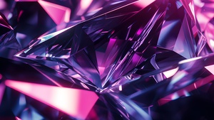 Crystals, Purple aesthetic, AI art, Sparkling, 4K wallpaper