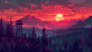 Firewatch, Games, Artist, Digital Art, Watchtower, Art, Artwork, Video Games, 4K wallpaper