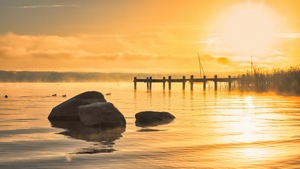 Nature, Photoshoot, Sunrise, Sea, Stones, 4K wallpaper
