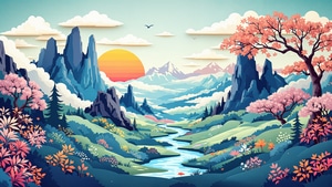 Artist, Artwork, Art, Digital Art, Ai, Valley, Canvas, Horizon, 4K wallpaper