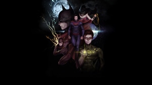 Justice League, Batman, Superman, Flash, Supergirl, Green Lantern, Superheroes, Artwork, Digital Art, Pixiv, 4K wallpaper