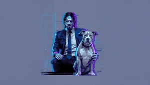 John Wick, Dog, Movies, Artwork, Art, Digital Art, Keanu Reeves, Ai, 4K wallpaper
